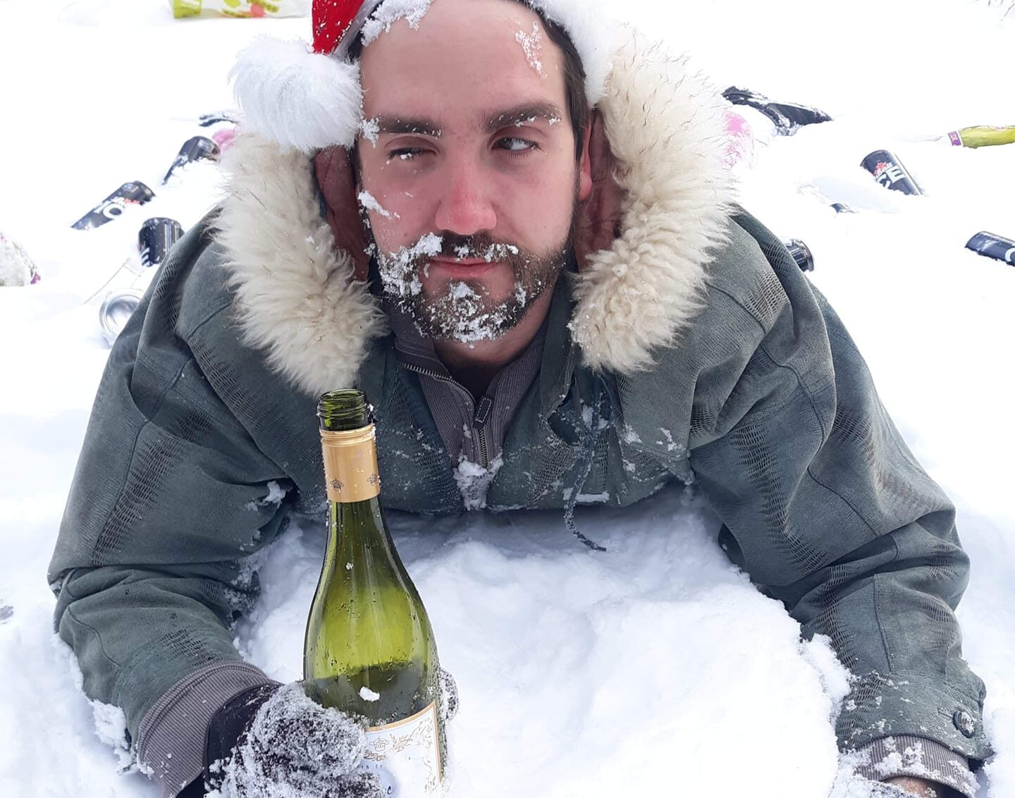 a person taking a selfie in the snow